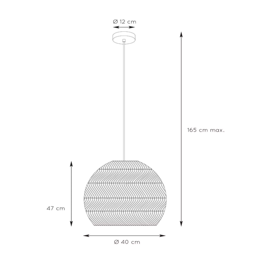 Lucide 03437/40/44 - Lestenec na vrvici MOLOKO 1xE27/40W/230V pr. 40 cm