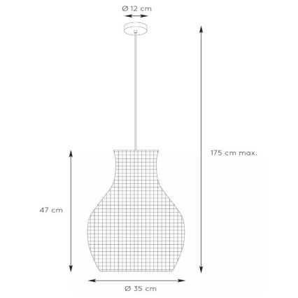 Lucide 03438/35/72 - Lestenec na vrvici ALBAN 1xE27/40W/230V bež