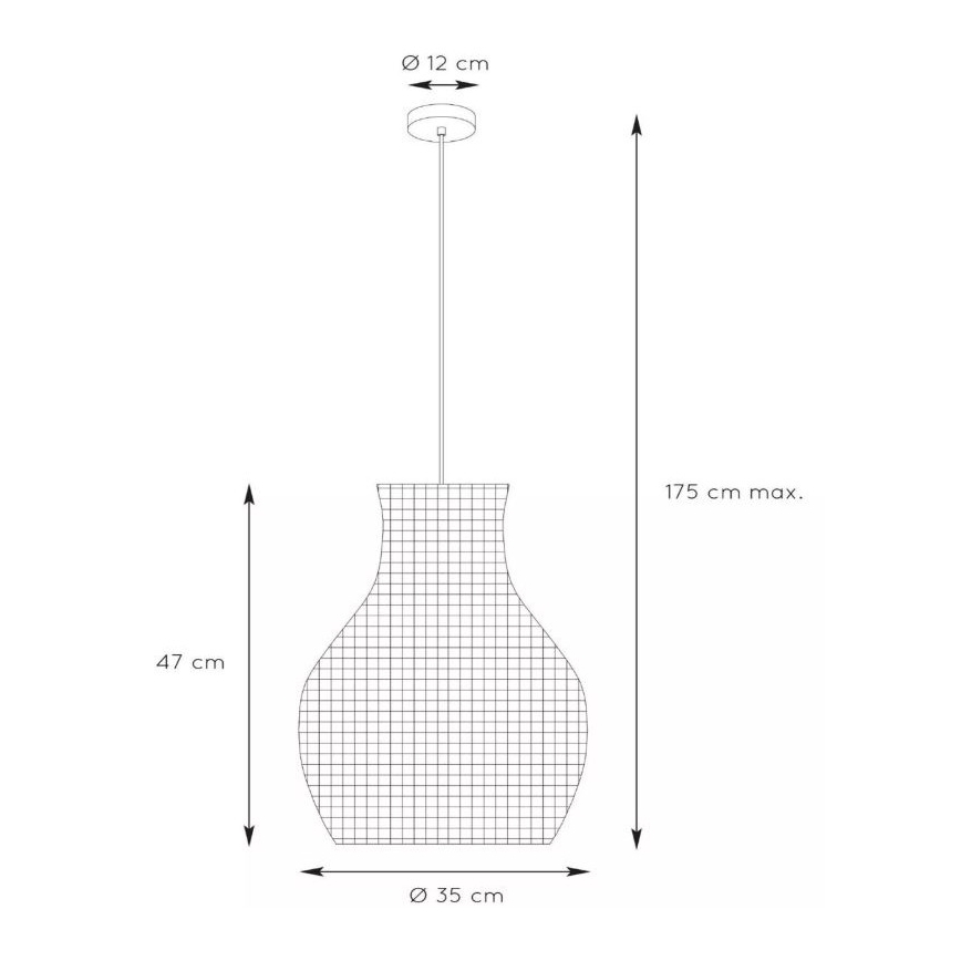 Lucide 03438/35/72 - Lestenec na vrvici ALBAN 1xE27/40W/230V bež