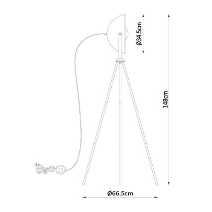 Lucide 05730/01/30 - Stoječa svetilka ALVARO 1xE27/40W/230V