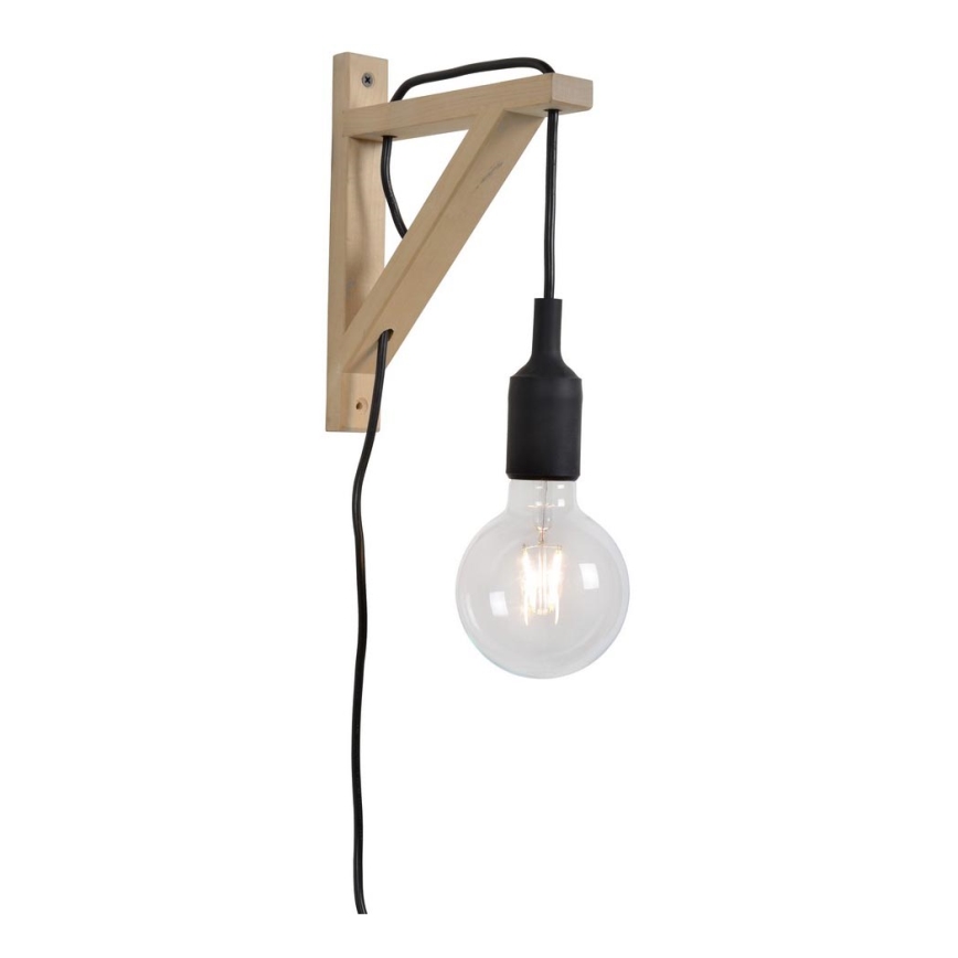 Lucide 08208/01/30 - Stenska svetilka FIX WALL 1xE27/60W/230V črna