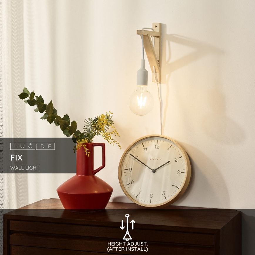 Lucide 08208/01/31 - Stenska svetilka FIX WALL 1xE27/60W/230V bela