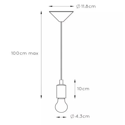 Lucide 08408/01/30 - Napajalni kabel FIX 1xE27/60W/230V
