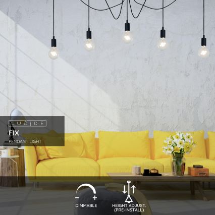 Lucide 08408/05/30 - Lestenec na vrvici FIX MULTIPLE 5xE27/60W/230V pajek