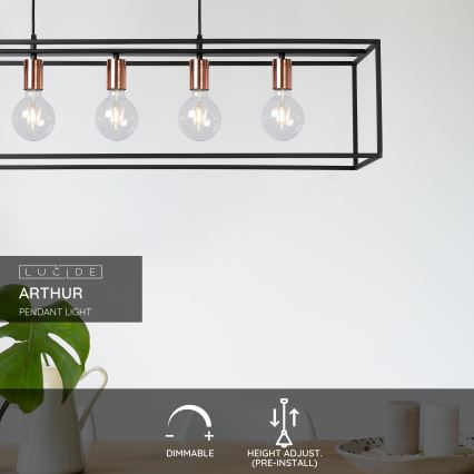 Lucide 08424/05/30 - Obesna svetilka ARTHUR 5xE27/60W/230V
