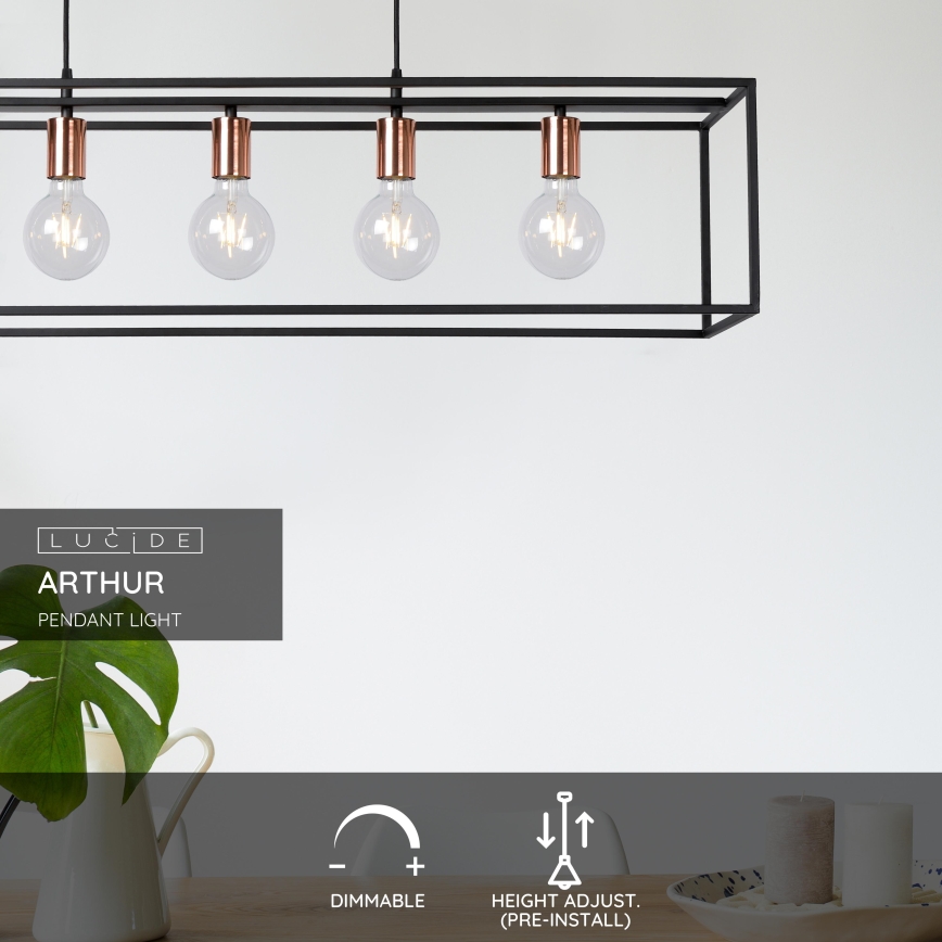 Lucide 08424/05/30 - Obesna svetilka ARTHUR 5xE27/60W/230V