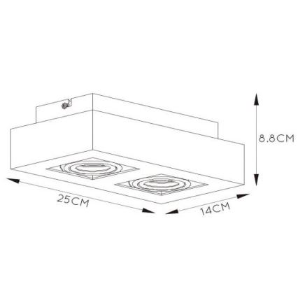 Lucide 09119/11/31 - LED Zatemnitveni reflektor XIRAX 2xGU10/5W/230V
