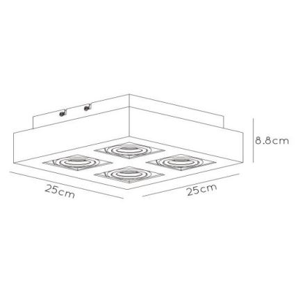 Lucide 09119/21/30 - LED Zatemnitveni reflektor XIRAX 4xGU10/5W/230V
