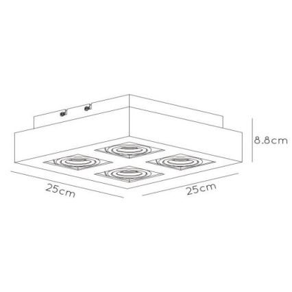 Lucide 09119/21/30 - LED Zatemnitveni reflektor XIRAX 4xGU10/5W/230V