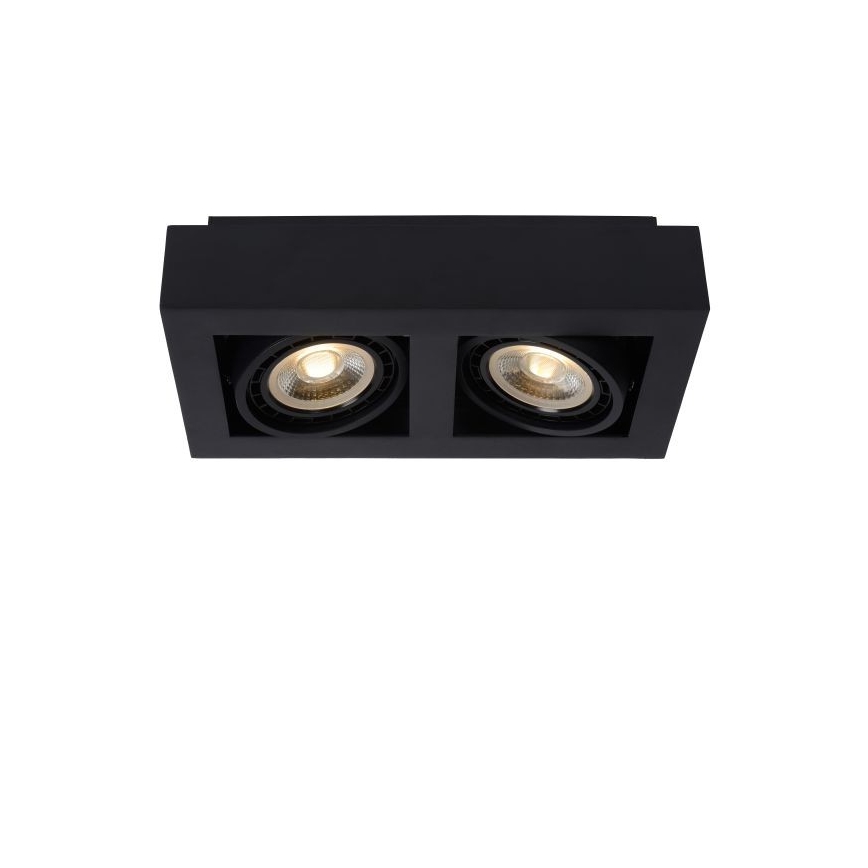 Lucide 09120/24/30 – LED Zatemnitveni reflektor ZEFIX 2×GU10/12W/230V črn