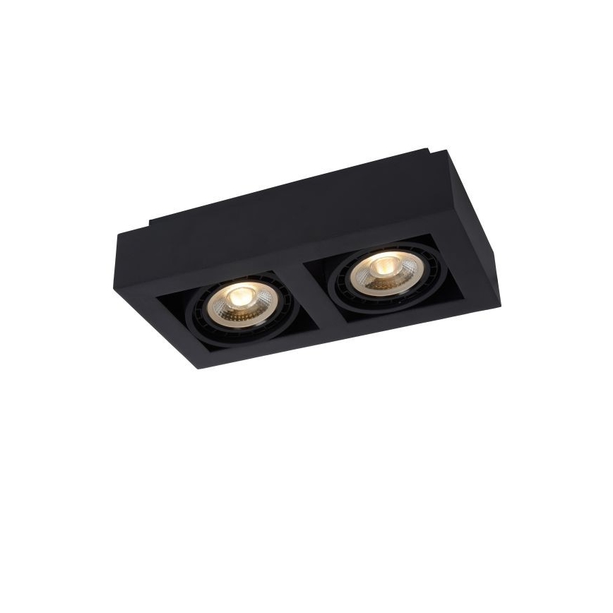 Lucide 09120/24/30 – LED Zatemnitveni reflektor ZEFIX 2×GU10/12W/230V črn