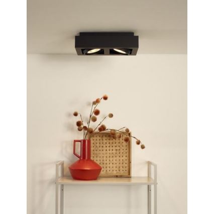 Lucide 09120/24/30 – LED Zatemnitveni reflektor ZEFIX 2×GU10/12W/230V črn
