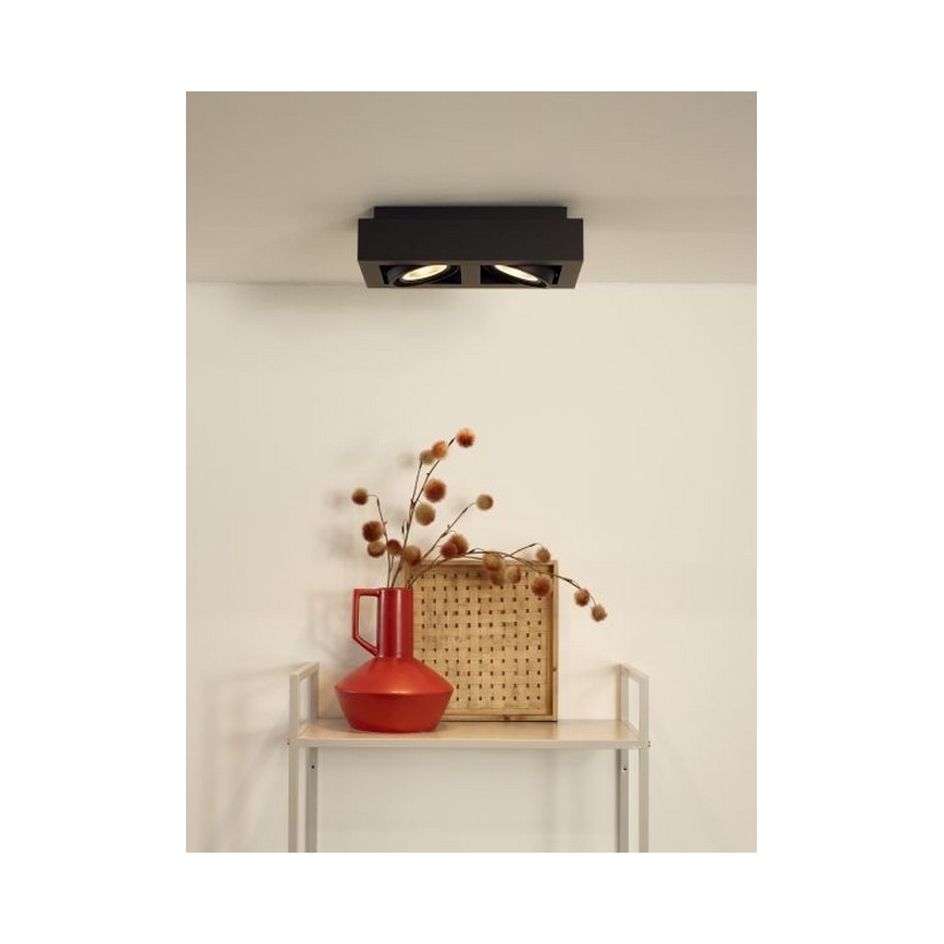 Lucide 09120/24/30 – LED Zatemnitveni reflektor ZEFIX 2×GU10/12W/230V črn