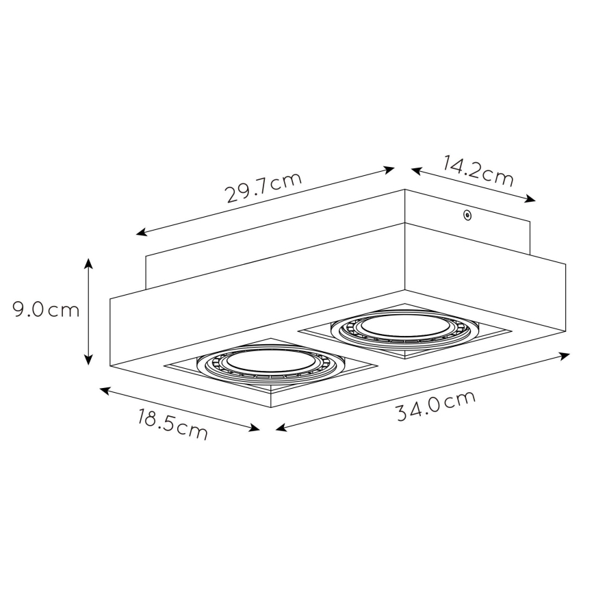 Lucide 09120/24/30 – LED Zatemnitveni reflektor ZEFIX 2×GU10/12W/230V črn