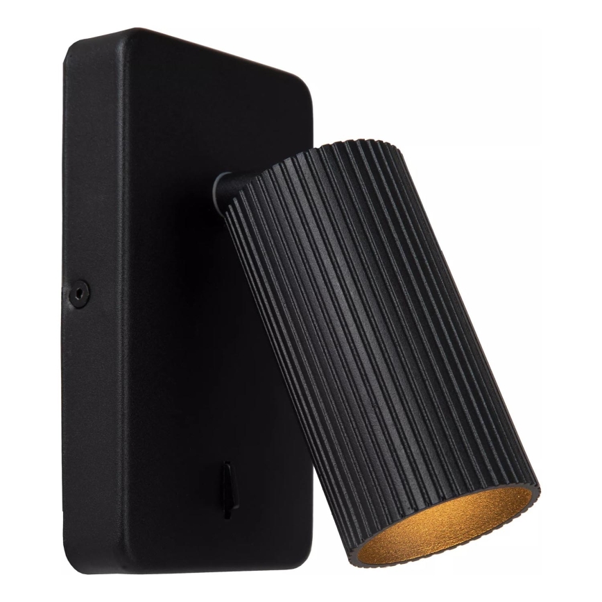 Lucide 09239/11/30 - Stenska točkovna svetilka CLUBS 1xGU10/40W/230V črna