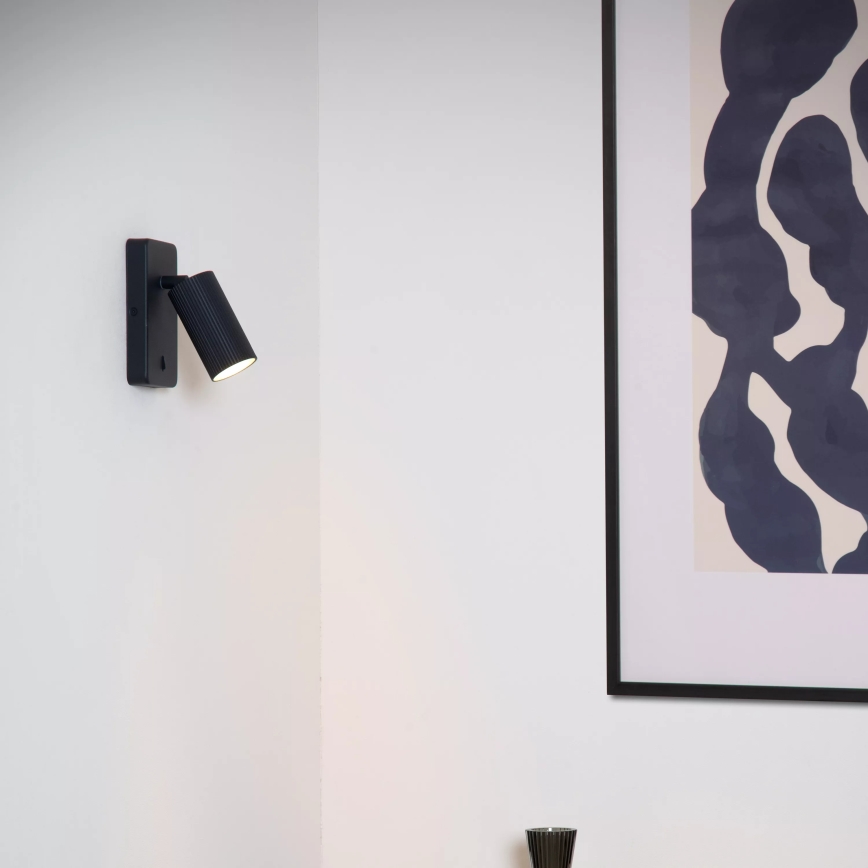 Lucide 09239/11/30 - Stenska točkovna svetilka CLUBS 1xGU10/40W/230V črna