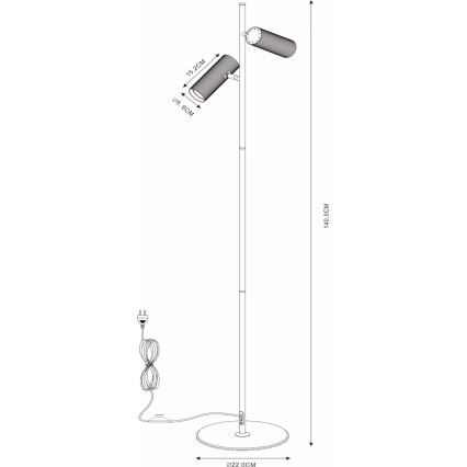 Lucide 09739/02/30 - Talna svetilka CLUBS 2xGU10/40W/230V črna
