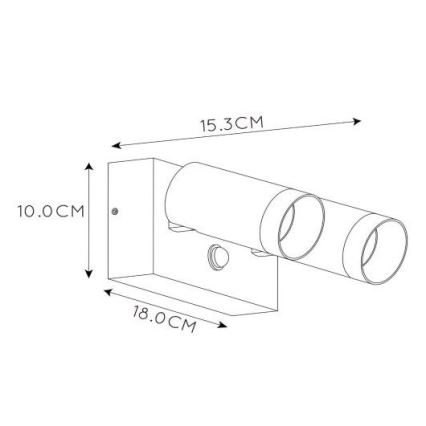 Lucide 09831/02/30 - Zunanja svetilka s senzorjem TAYLOR 2xGU10/50W/230V IP54