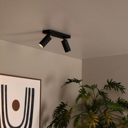 Lucide 09939/02/30 - Točkovna svetilka CLUBS 2xGU10/40W/230V črna