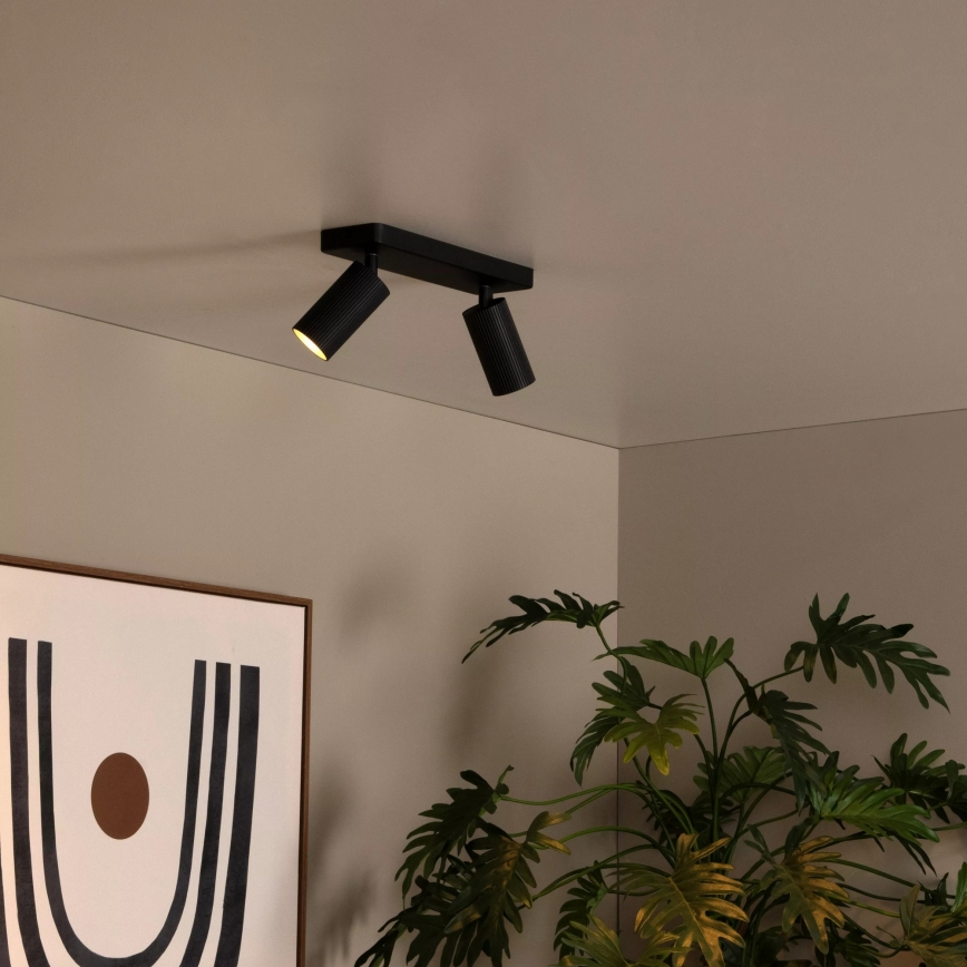 Lucide 09939/02/30 - Točkovna svetilka CLUBS 2xGU10/40W/230V črna