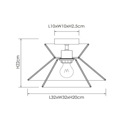 Lucide 10120/32/72 - Stropna svetilka TASMAN 1xE27/60W/230V bež
