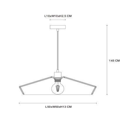 Lucide 10413/50/72 - Lestenec na vrvici YUNKAI 1xE27/60W/230V pr. 50 cm rjava