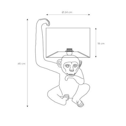 Lucide 10502/81/30 - Namizna svetilka CHIMP 1xE14/40W/230V 45cm