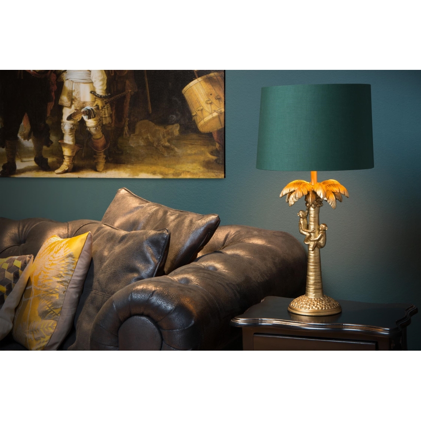 Lucide 10505/81/02 - Namizna svetilka COCONUT 1xE27/60W/230V zlata/zelena