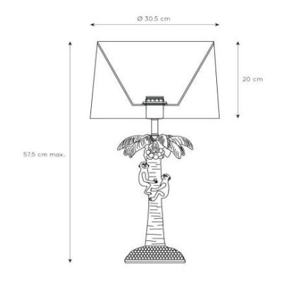 Lucide 10505/81/02 - Namizna svetilka COCONUT 1xE27/60W/230V zlata/zelena