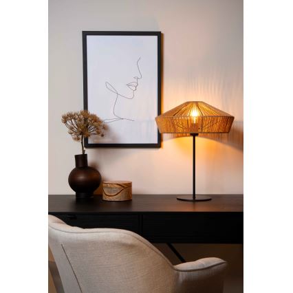 Lucide 10513/40/72 - Namizna svetilka YUNKAI 1xE27/60W/230V rjava