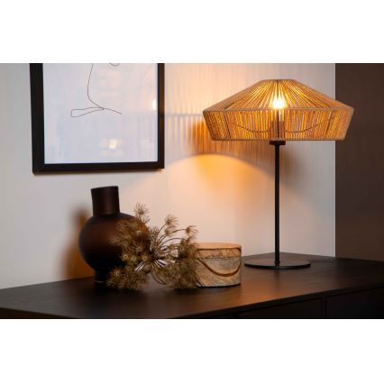 Lucide 10513/40/72 - Namizna svetilka YUNKAI 1xE27/60W/230V rjava