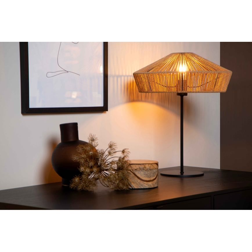 Lucide 10513/40/72 - Namizna svetilka YUNKAI 1xE27/60W/230V rjava