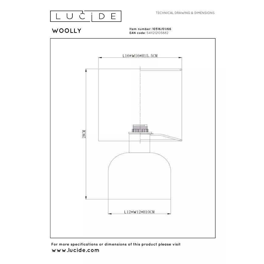 Lucide 10516/01/66 - Namizna svetilka WOOLLY 1xE14/40W/230V rožnata