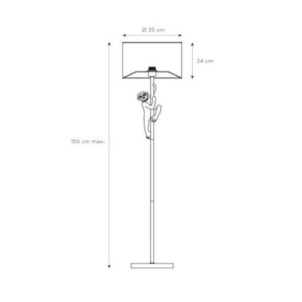 Lucide 10702/81/30 - Stoječa svetilka CHIMP 1xE27/60W/230V 150cm