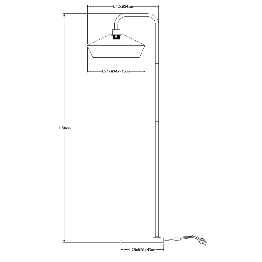 Lucide 10713/28/72 - Talna svetilka YUNKAI 1xE27/60W/230V rjava