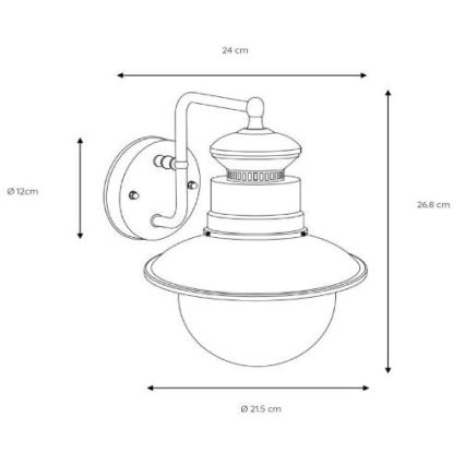 Lucide 11811/01/06 - Zunanja stenska svetilka FIGO 1xE27/60W/230V IP44