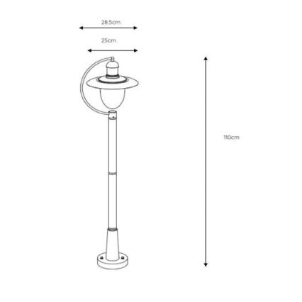Lucide 11873/01/97 - Zunanja svetilka ARUBA 1xE27/60W/230V
