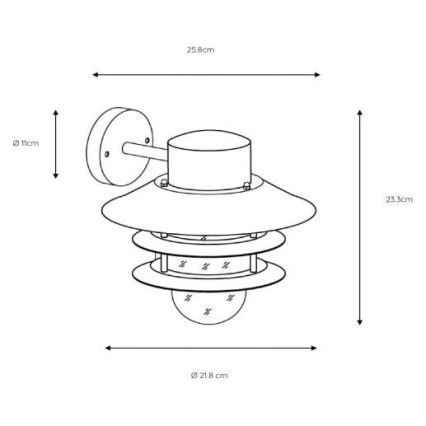 Lucide 11874/01/30 - Zunanja stenska svetilka ZICO 1xE27/60W/230V IP44