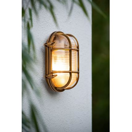 Lucide 11891/20/02 - Zunanja stenska svetilka DUDLEY 1xE27/40W/230V IP65 zlata
