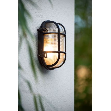 Lucide 11891/20/30 - Zunanja stenska svetilka DUDLEY 1xE27/40W/230V IP65 črna