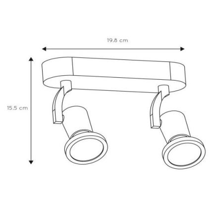 Lucide 11903/10/30 - LED reflektor JASTER-LED 2xGU10/5W/230V črn