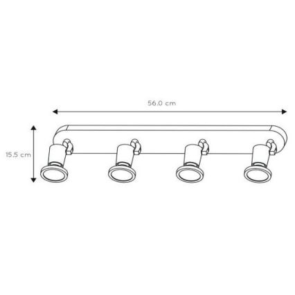 Lucide 11903/20/30 - LED reflektor JASTER-LED 4xGU10/5W/230V črn