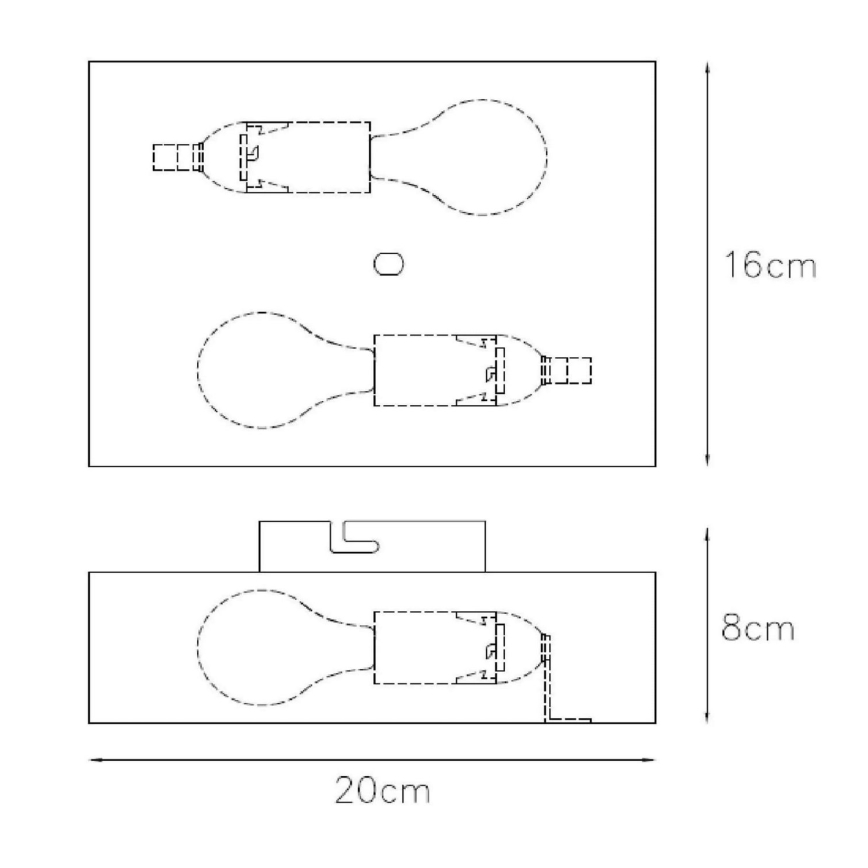 Lucide 12222/02/30 - Stenska svetilka OVALIS 2xE14/9W/230V