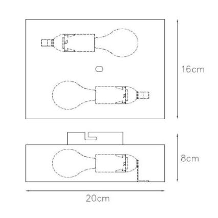 Lucide 12222/02/30 - Stenska svetilka OVALIS 2xE14/9W/230V