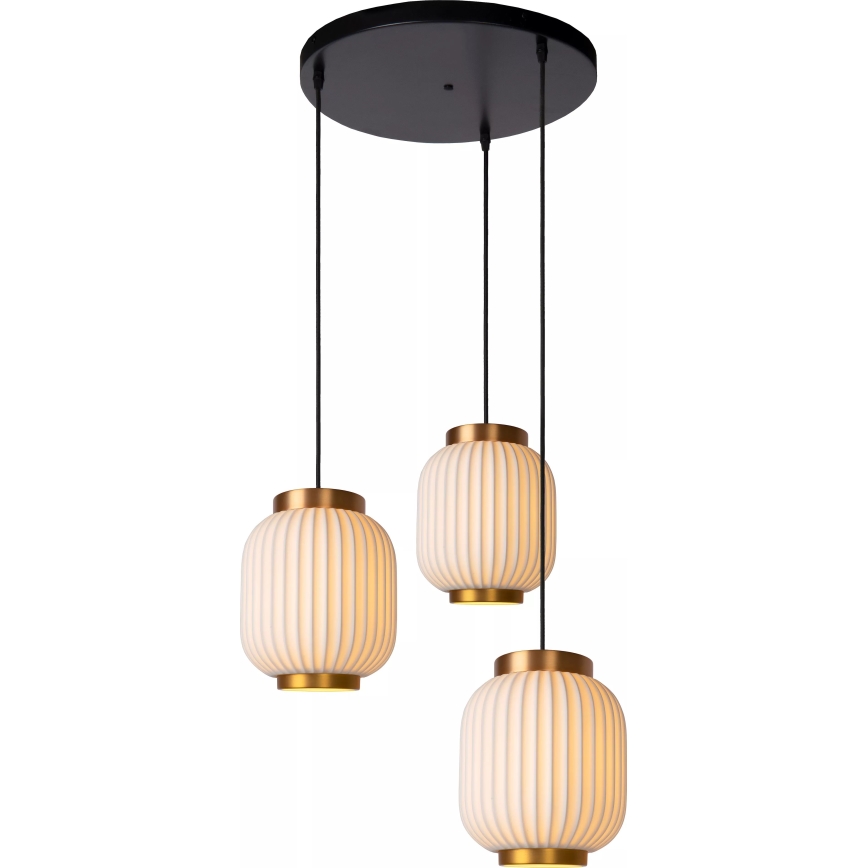 Lucide 13435/03/31 - Lestenec na vrvici GOSSE 3xE27/40W/230V porcelan