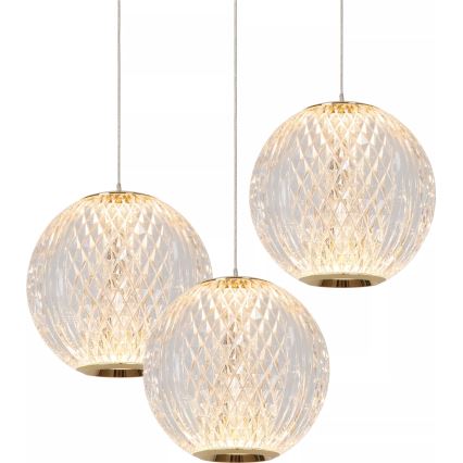 Lucide 13499/13/60 - LED Zatemnitveni lestenec na vrvici CINTRA 3xLED/4,7W/230V zlata