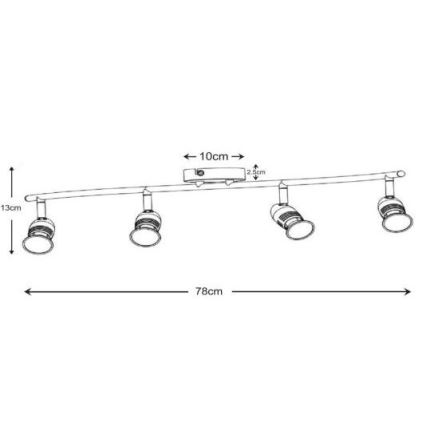 Lucide 13955/20/12 - LED Reflektor CARO-LED 4xGU10/5W/230V mat krom