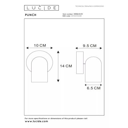 Lucide 13958/01/31 - Stropno točkovno svetilo PUNCH 1xGU10/35W/230V belo