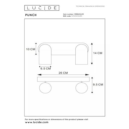 Lucide 13958/02/31 - Točkovna svetilka PUNCH 2xGU10/35W/230V bela