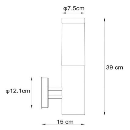Lucide 14863/01/12 - Zunanja stenska svetilka KIBO 1xE27/20W/230V IP44